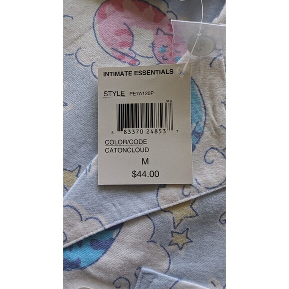 Intimate Essentials Cat On Cloud Print 2 Pc Capri Pajama Set Cotton Knit Size M - Picture 7 of 10